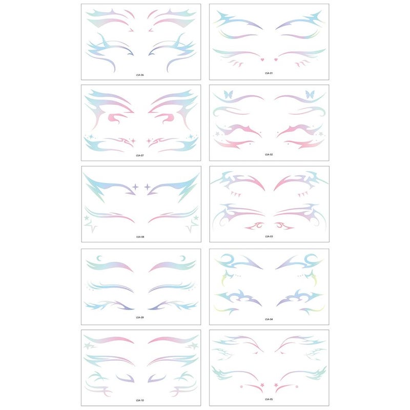 Laser-style eyeliner with a sophisticated look, perfect for parties and gatherings. Temporary butterfly-shaped facial tattoo stickers.